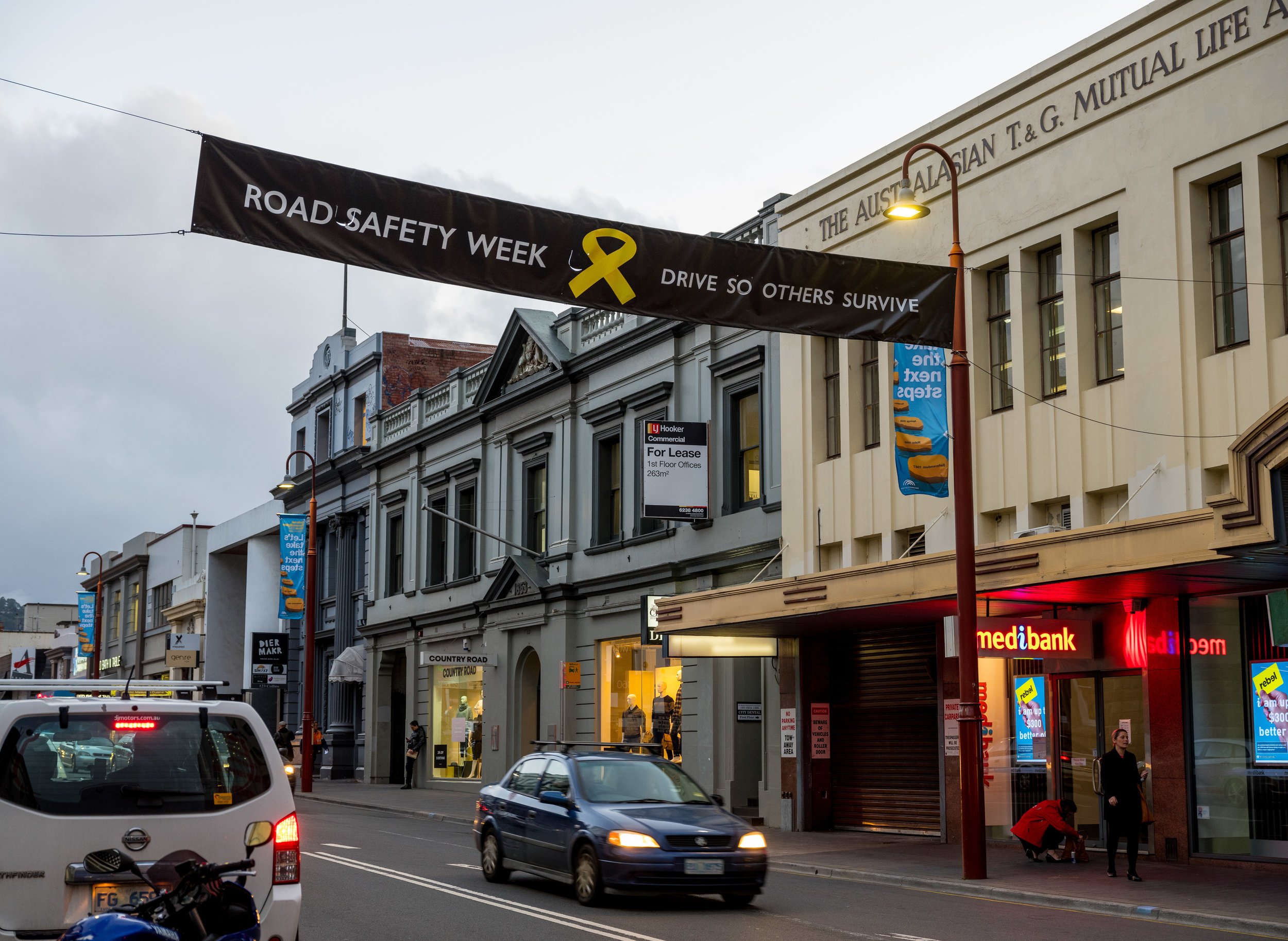 Tasmania  - Street Banner Collins Street Hobart.JPG