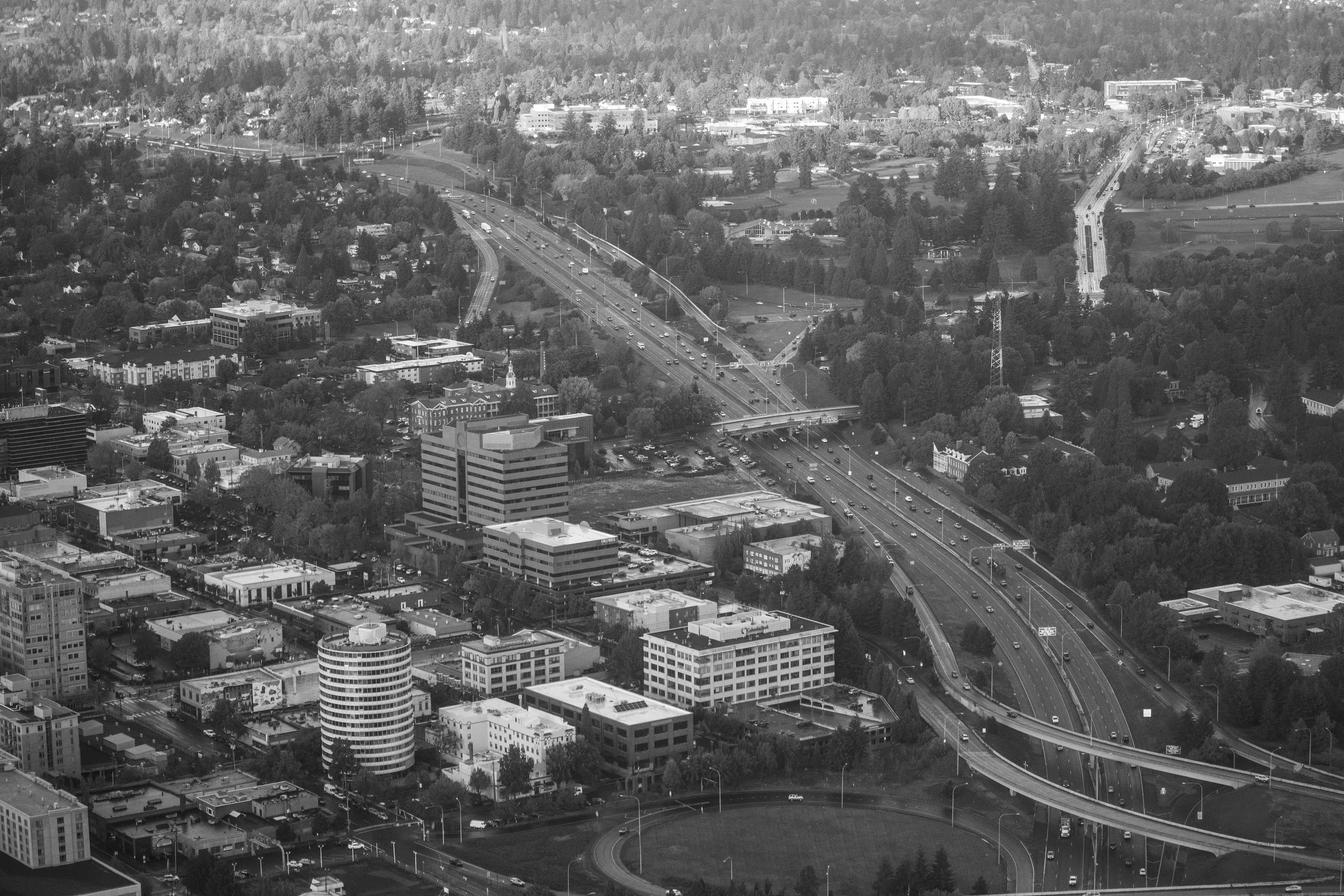 Downtown Vancouver BW Plane View.jpg