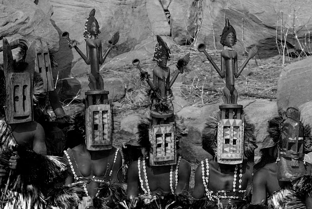 The Dogon with ceremonial masks.