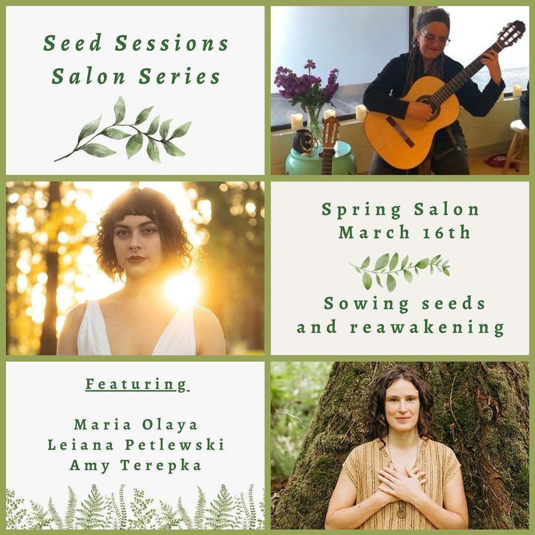 We are thrilled to share that our debut Seed Session - Spring - Sowing Seeds and Reawakening, will feature @mariaelviraolaya serenading you with her joyous and enchanting guitar, @leiana.petlewski performing an interactive movement piece and @groundw