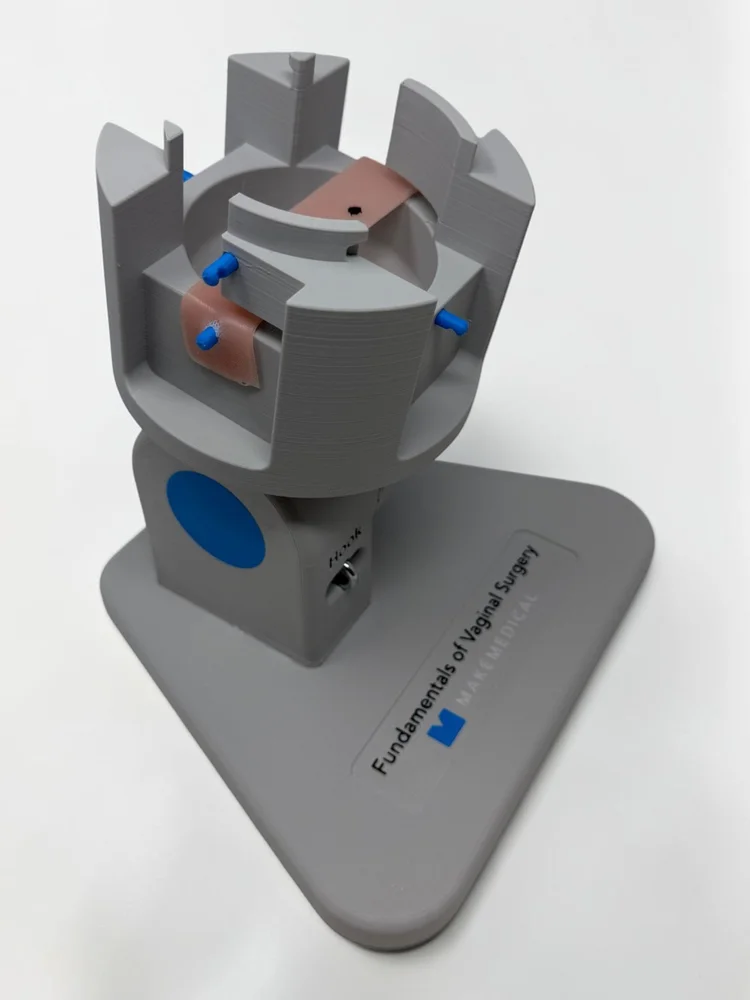 FVS task trainer with a replaceable silicone insert loaded in the rotating cage