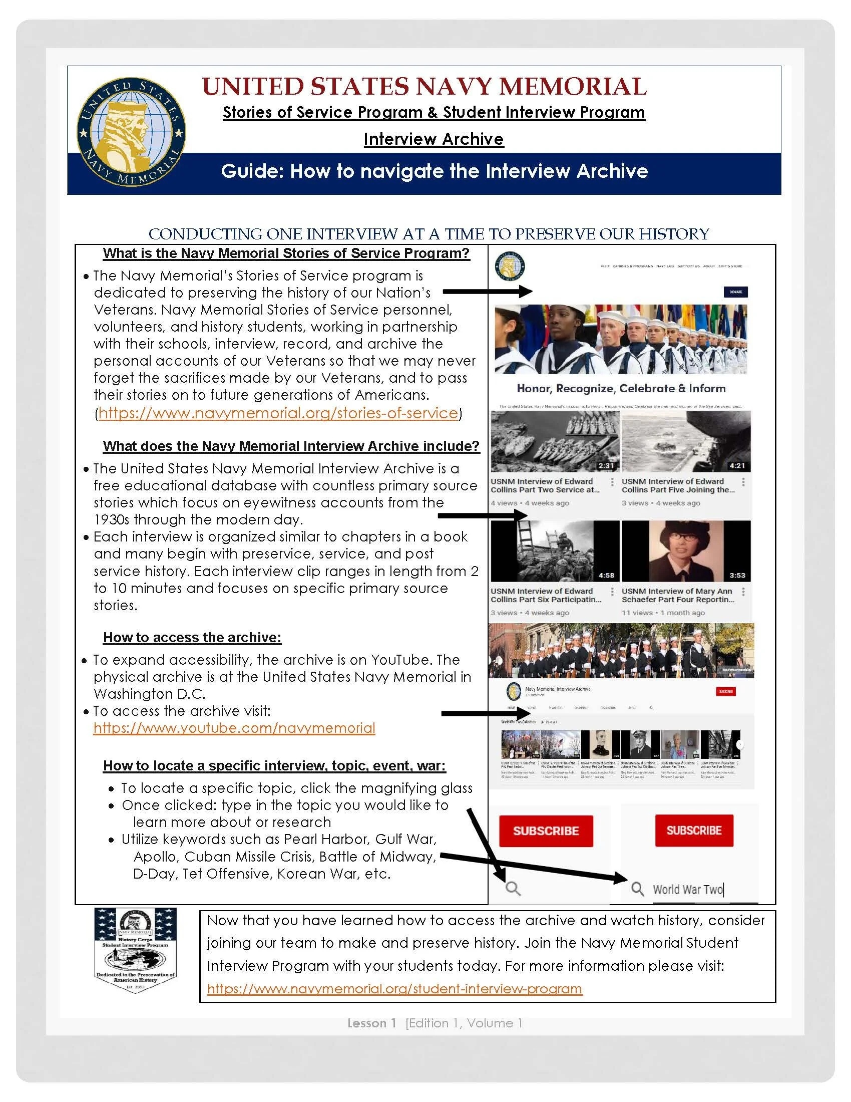 Guide: How to Navigate the Interview Archive