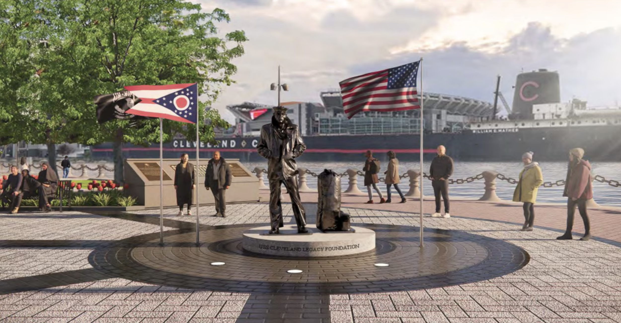 ‘Lone Sailor’ statue in Voinovich Park to welcome Navy’s new combat ship, USS Cleveland