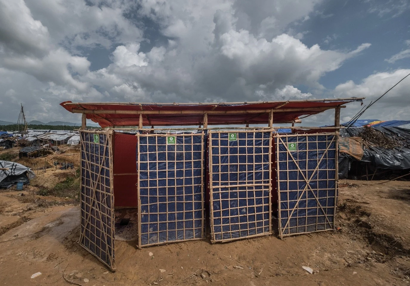 Photo caption: AHP-funded latrines in Kutupalong Camp, Cox's Bazar, Bangladesh. Credit: Tommy Trenchard/Oxfam. Date: February 2018.