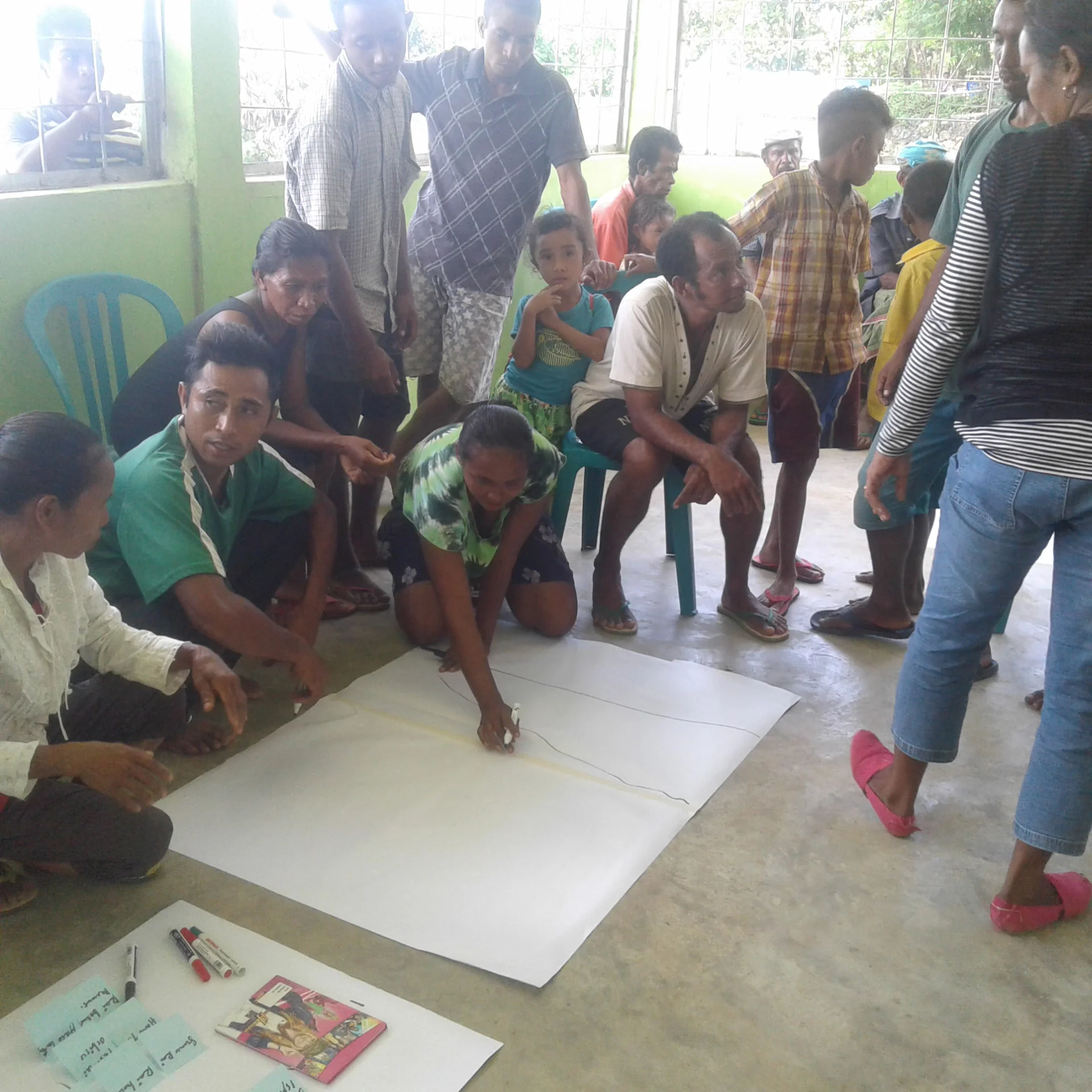Above: Taletori community members in Timor-Leste plan prepare a drought response plan as part of Disaster READY activities. Photo credit: João Pereira/World Vision