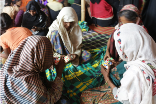 Above: Women Friendly Spaces provide respite to Rohingya refugees in Cox’s Bazar, Bangladesh. Photo credit: CARE.