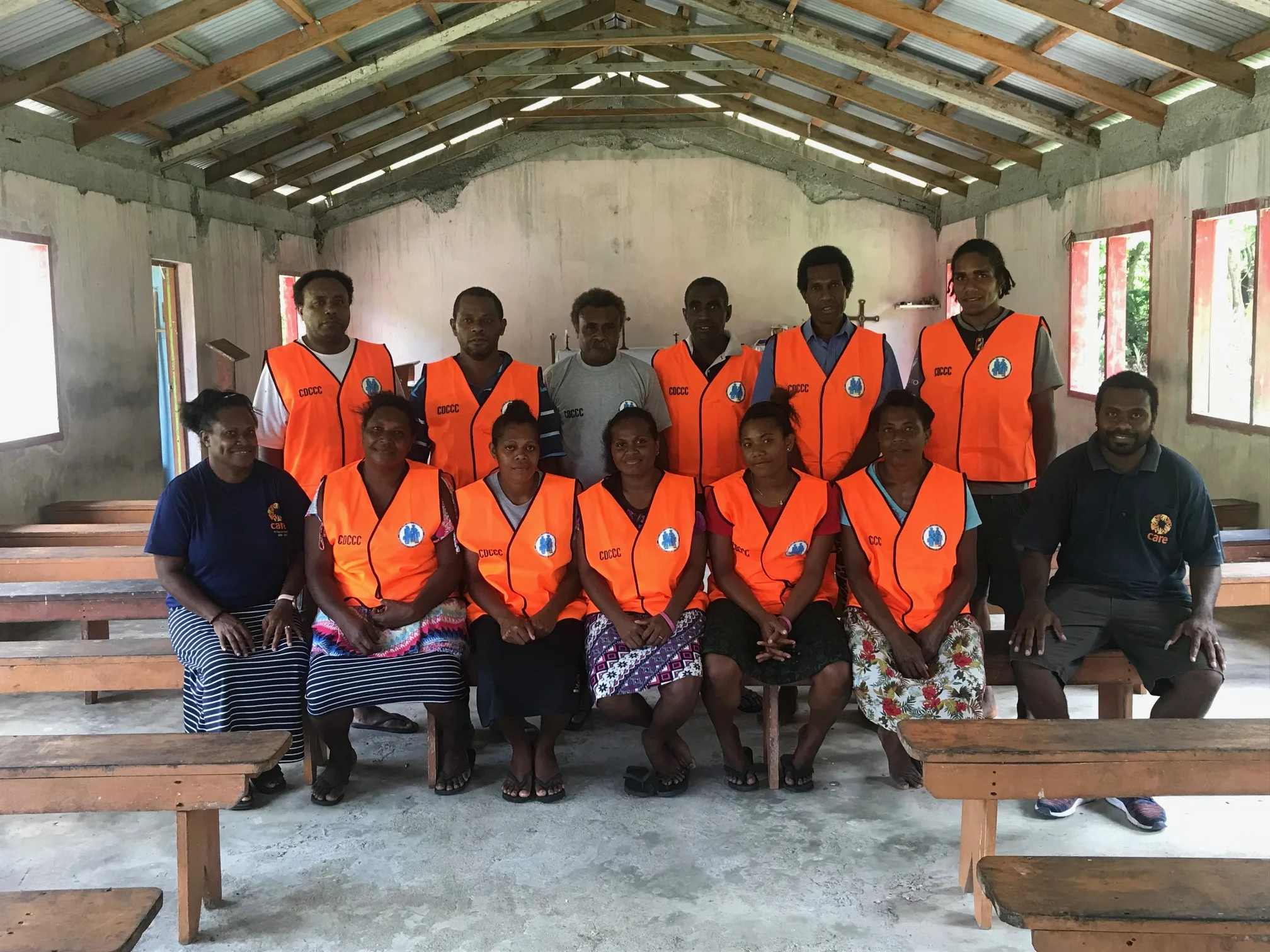 Above: New CDCCC committees in Maewo have representatives from Ambae and Maewo to ensure both communities contribute to local disaster preparedness and response activities. Photo credit: CARE Vanuatu.
