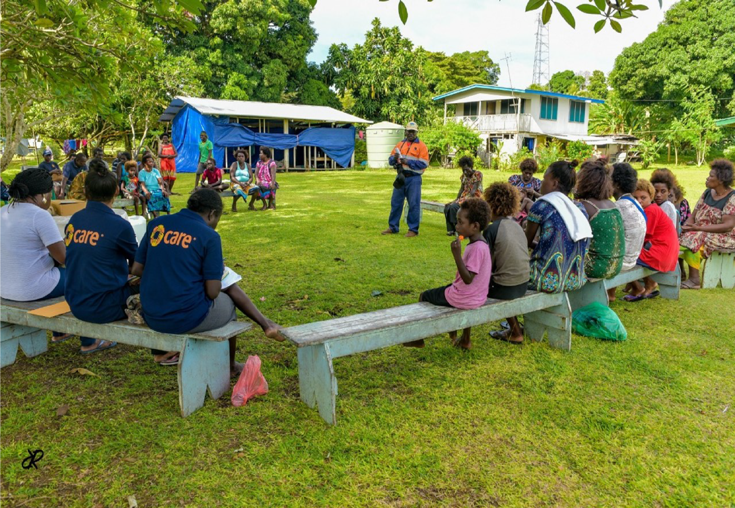 Above: WASH distribution on Sohano Island included the provision of hygiene kits to 150 women and girls. Photo credit: CARE Australia.