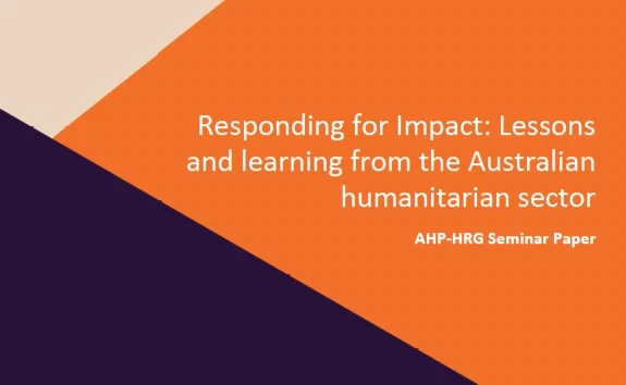AHP-HRG 'Responding for Impact' Seminar Paper