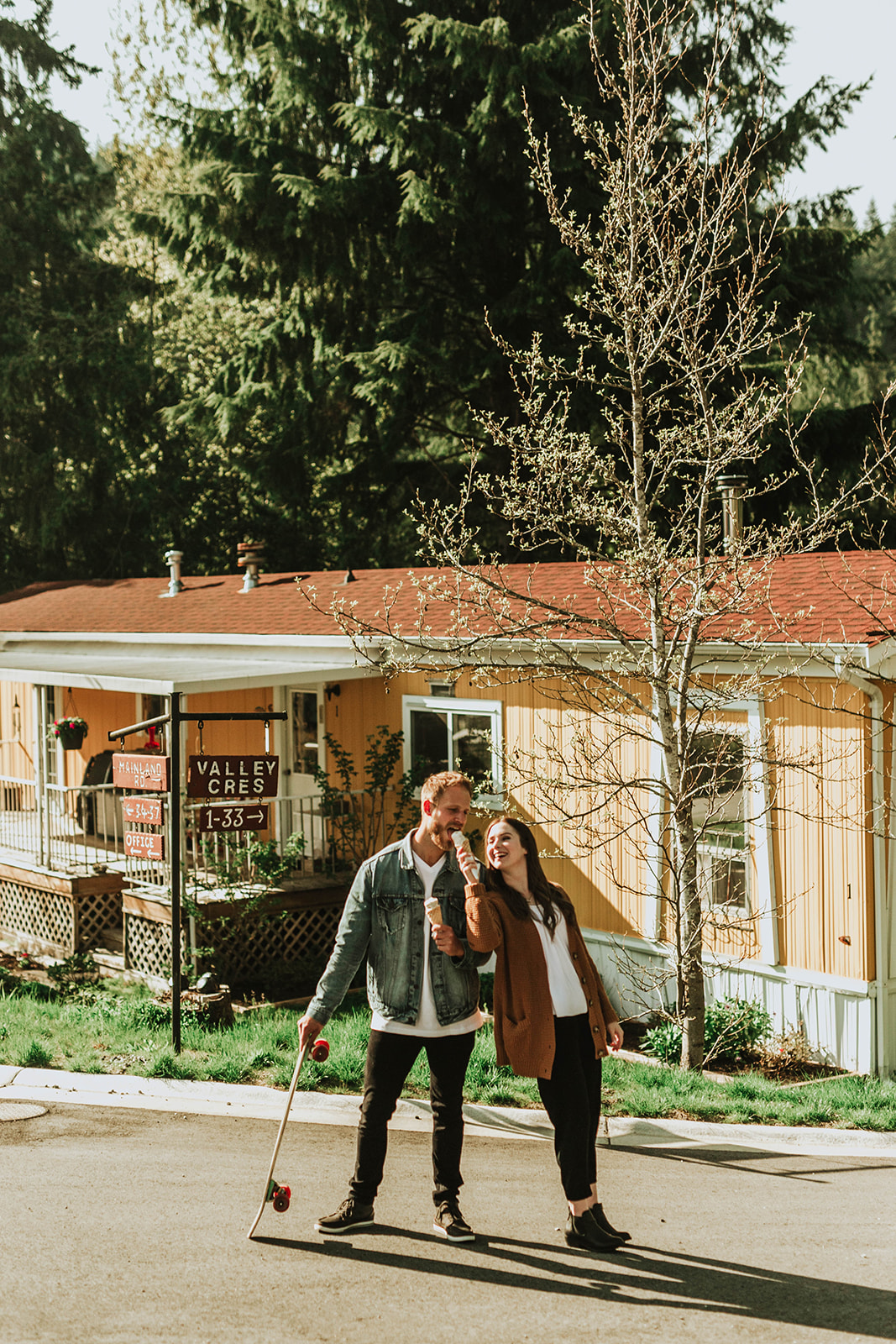 cute couple eating ice cream