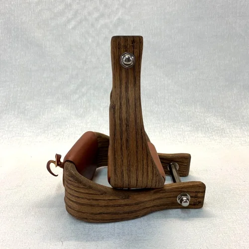 Don Orrell Stirrups - Angled Offsets - Stained Oak Ranchers