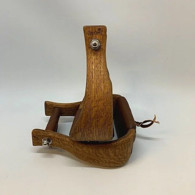 Don Orrell Stirrups - Angled Offsets - Stained Oak Ranchers
