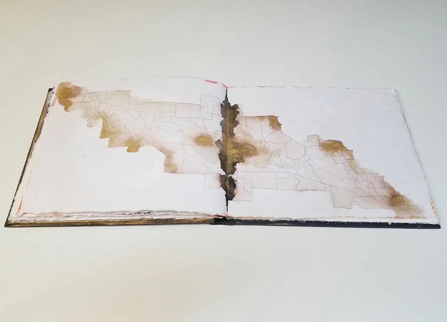  Tribute to 309 dreams lost in a line/ Artist Book/ Water color,oil pastel, graphite on handmade paper/ 10,5”x 9” x 2”.2017  