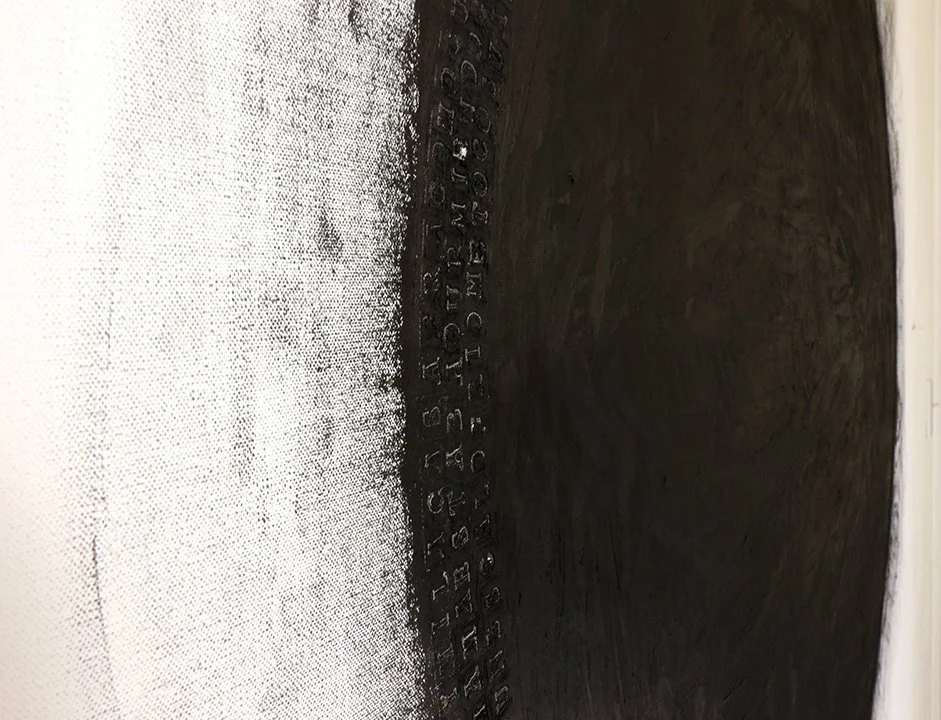 From the absence of light/ oil pastel on canvas/ 53x53 in/ 2021/ Detail