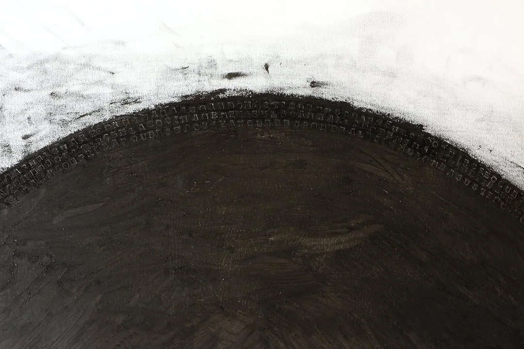 From the absence of light/ oil pastel on canvas/ 53x53 in/ 2021/ Detail