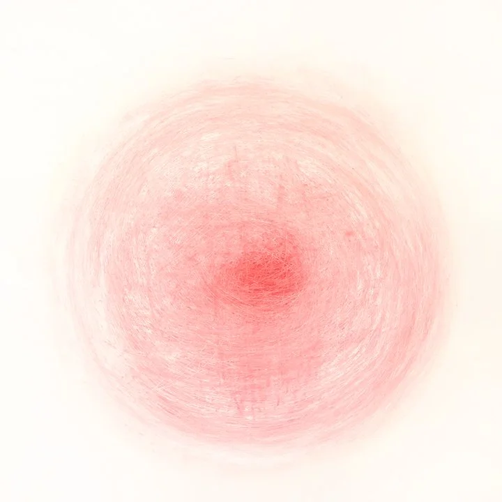 From the series: The path leading to the center/ The path back/ oil pastel on canvas/ 53x53 in/ 2021.