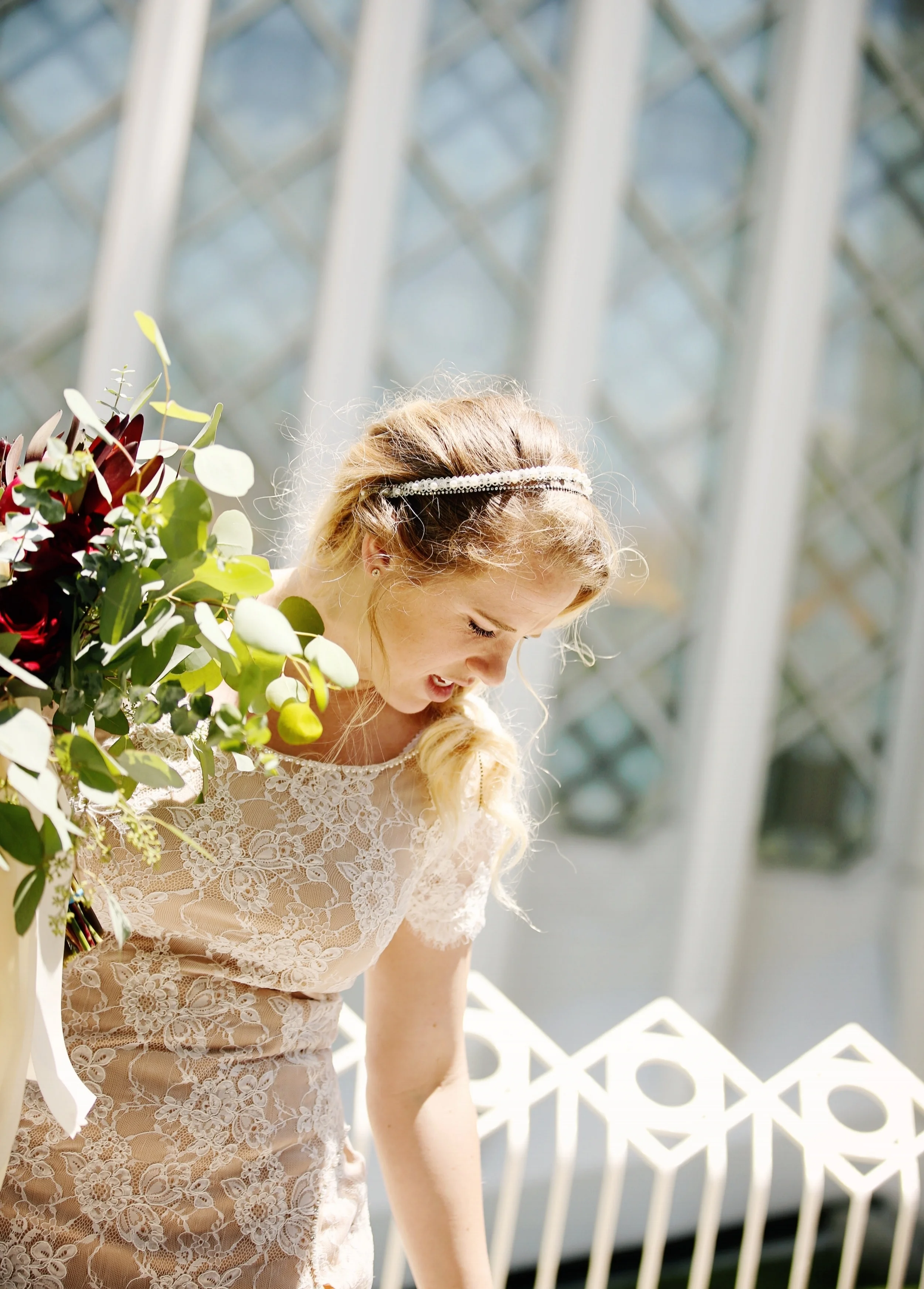 The Mormon Temple is the background for this wedding photo at the San Diego Temple.