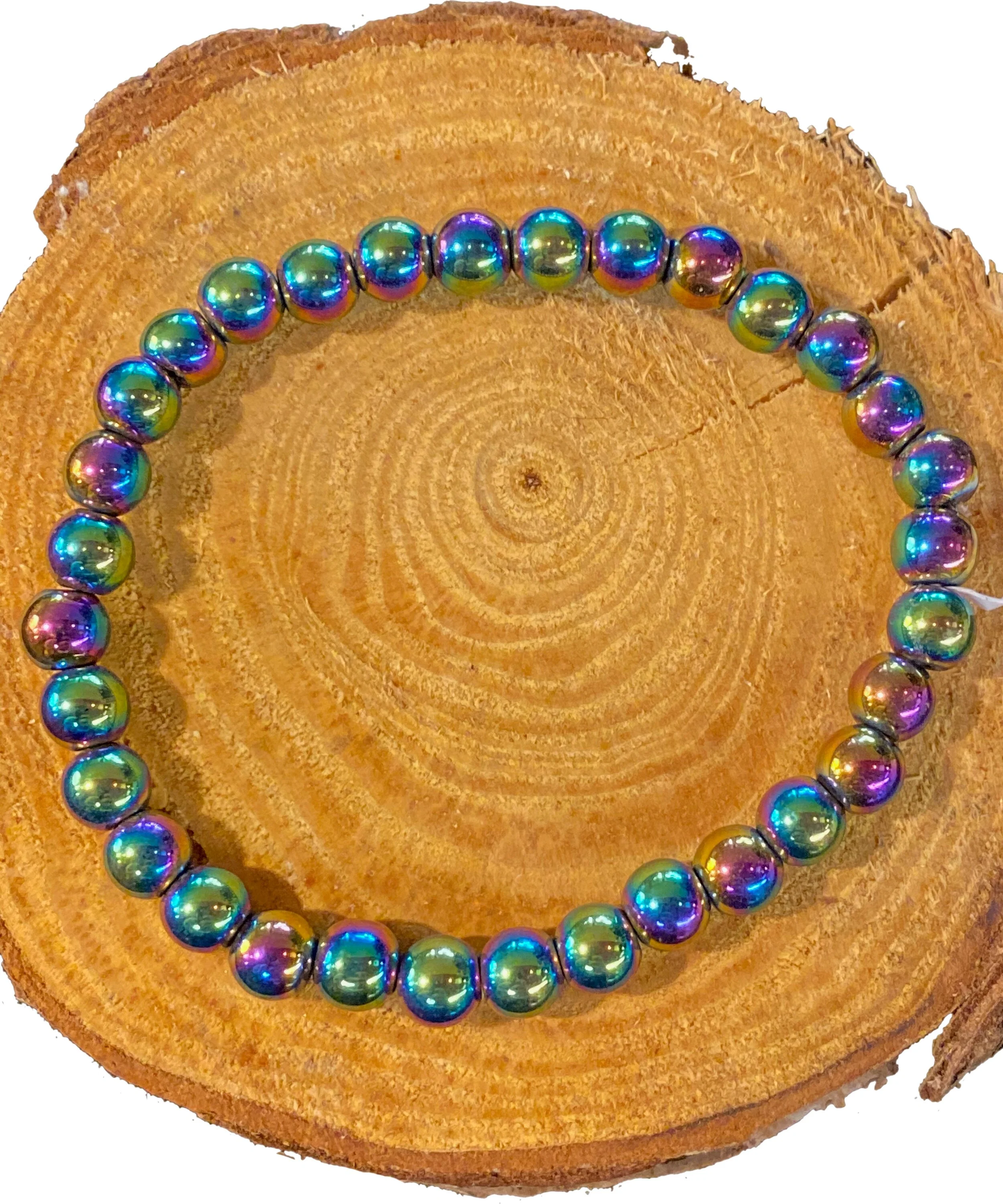 Rainbow (Titanium Plated) Hematite Bracelet