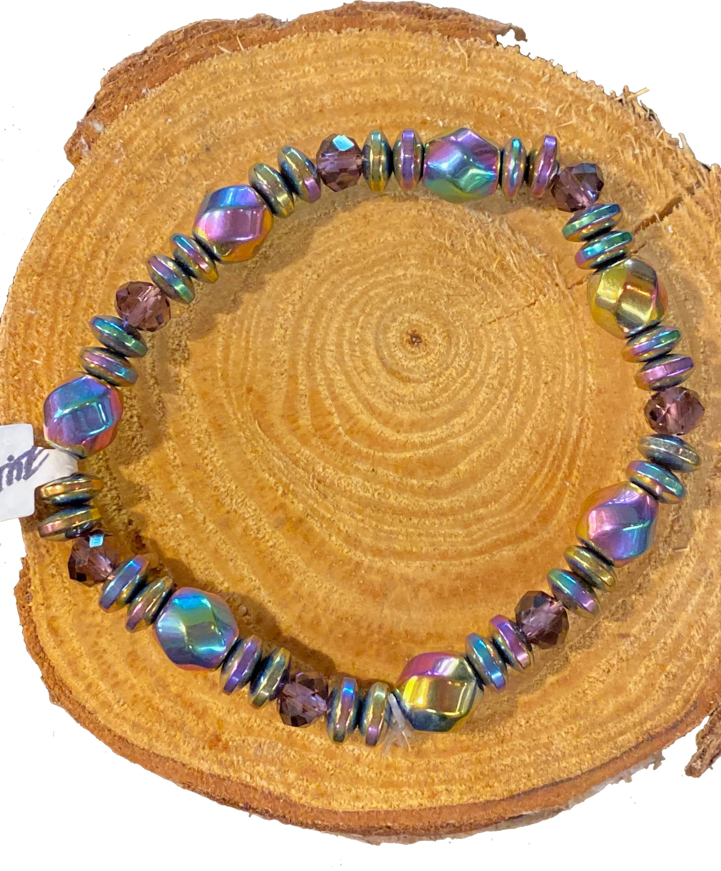 Rainbow (Titanium Plated) Hematite Bracelet