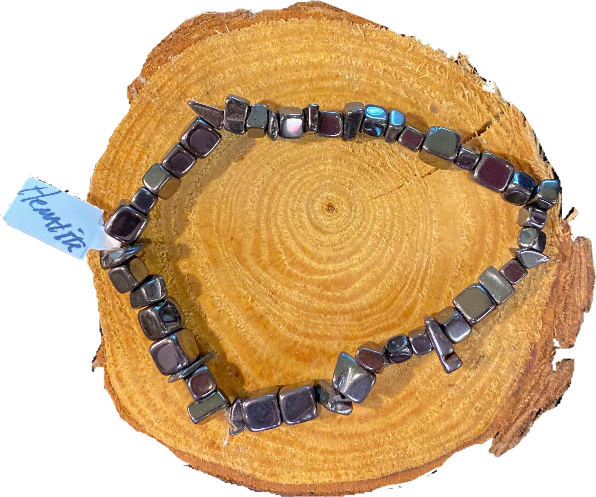 Hematite Square Bead Bracelet