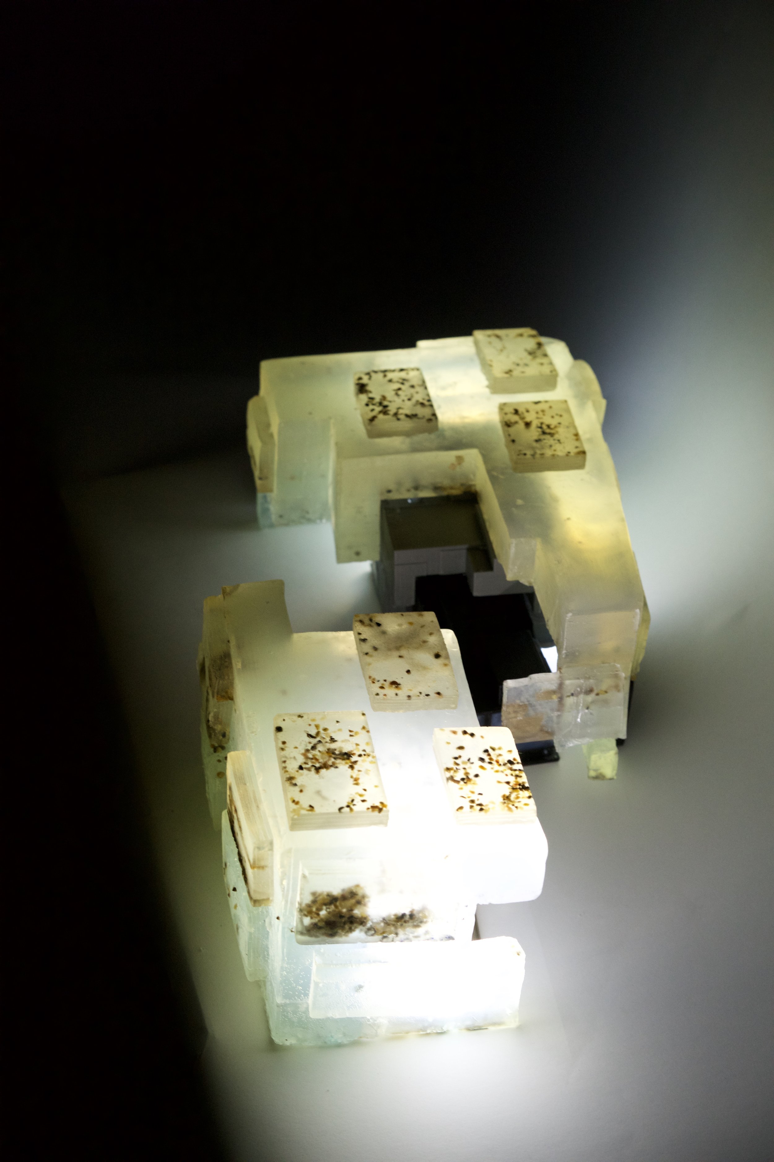  Designed to be removed, revealing the layers of materials. 