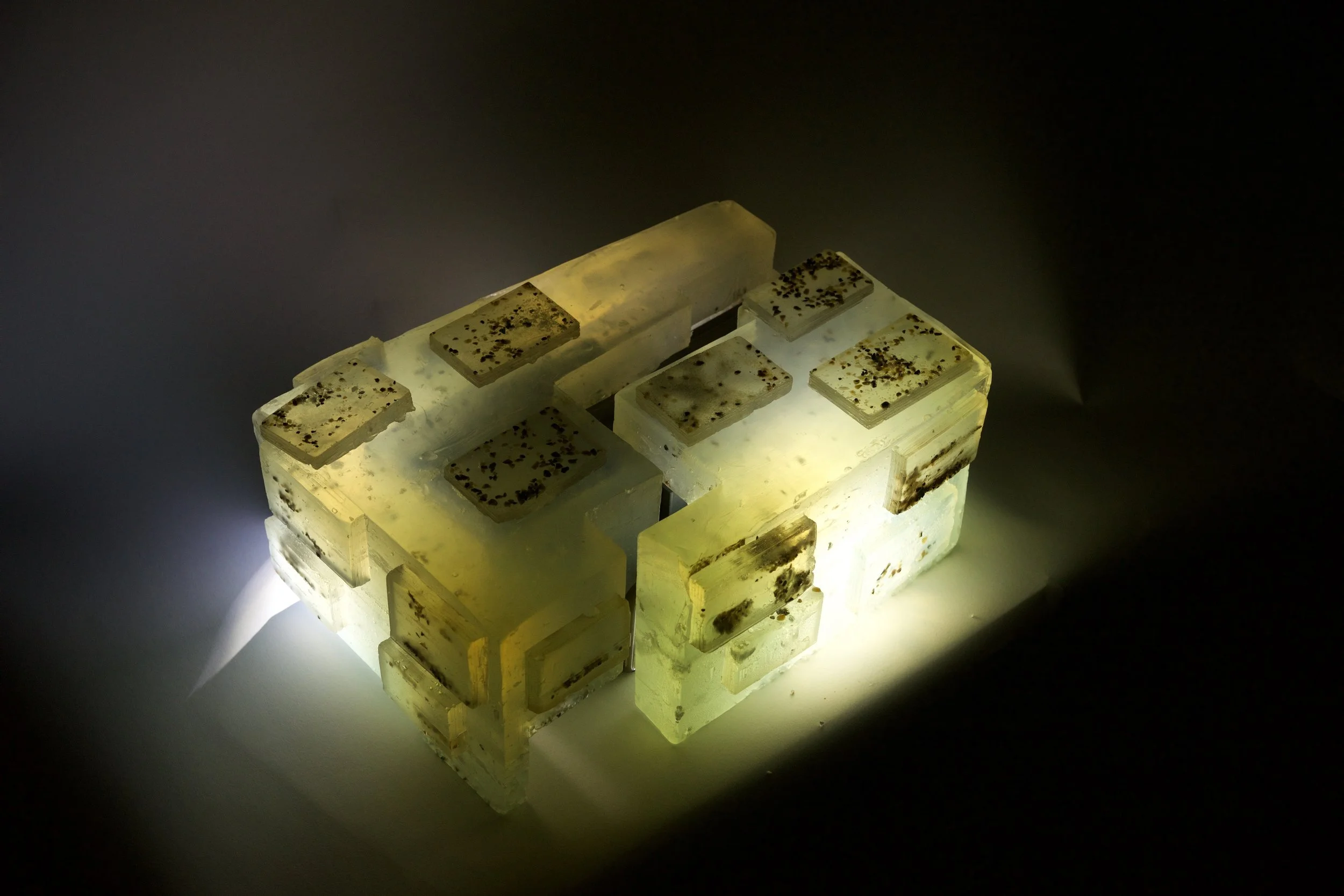  Using the materiality of glycerin to play with lighting and transparency. 