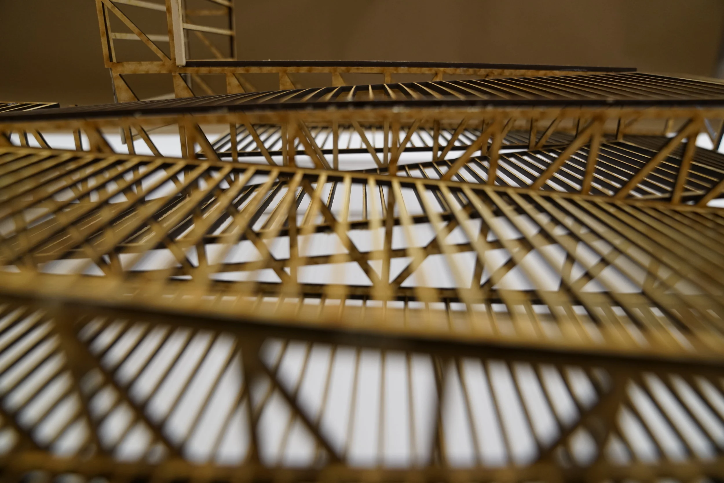  Angling the “bridges” to expose moments of the structure and create usable spaces underneath the building. 