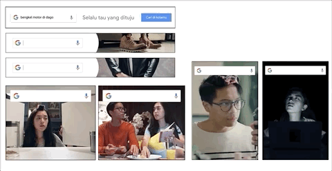 How and what Google Search is used for vary from place to place. The challenge faced was creating a campaign that was inclusive for such a wide spectrum of users. And so scenarios were created versatile enough for a variety of search queries i.e. copy that was hyper relevant to each target audience. For example, the gif of a girl finding her food cupboard empty catered to search queries ranging from ‘24-hour pizza delivery in Jakarta’ to ‘minimart in Surabaya’.