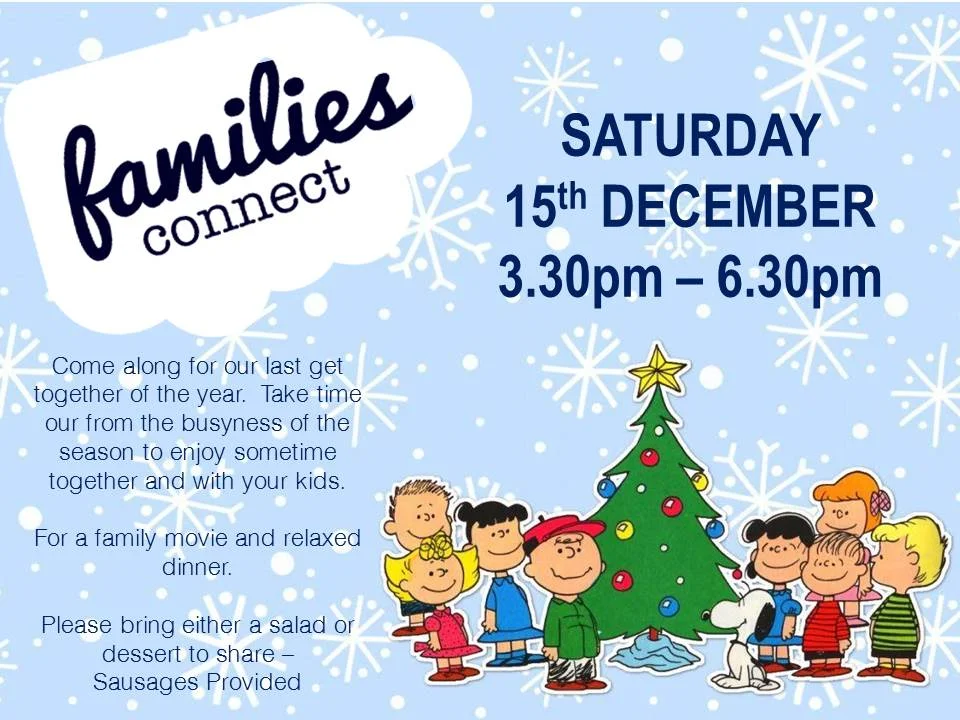 Come along for a fun afternoon with your family. We’ll be watching a family friendly Christmas movie and sharing a meal. Bring a salad or a dessert and we will provide the rest