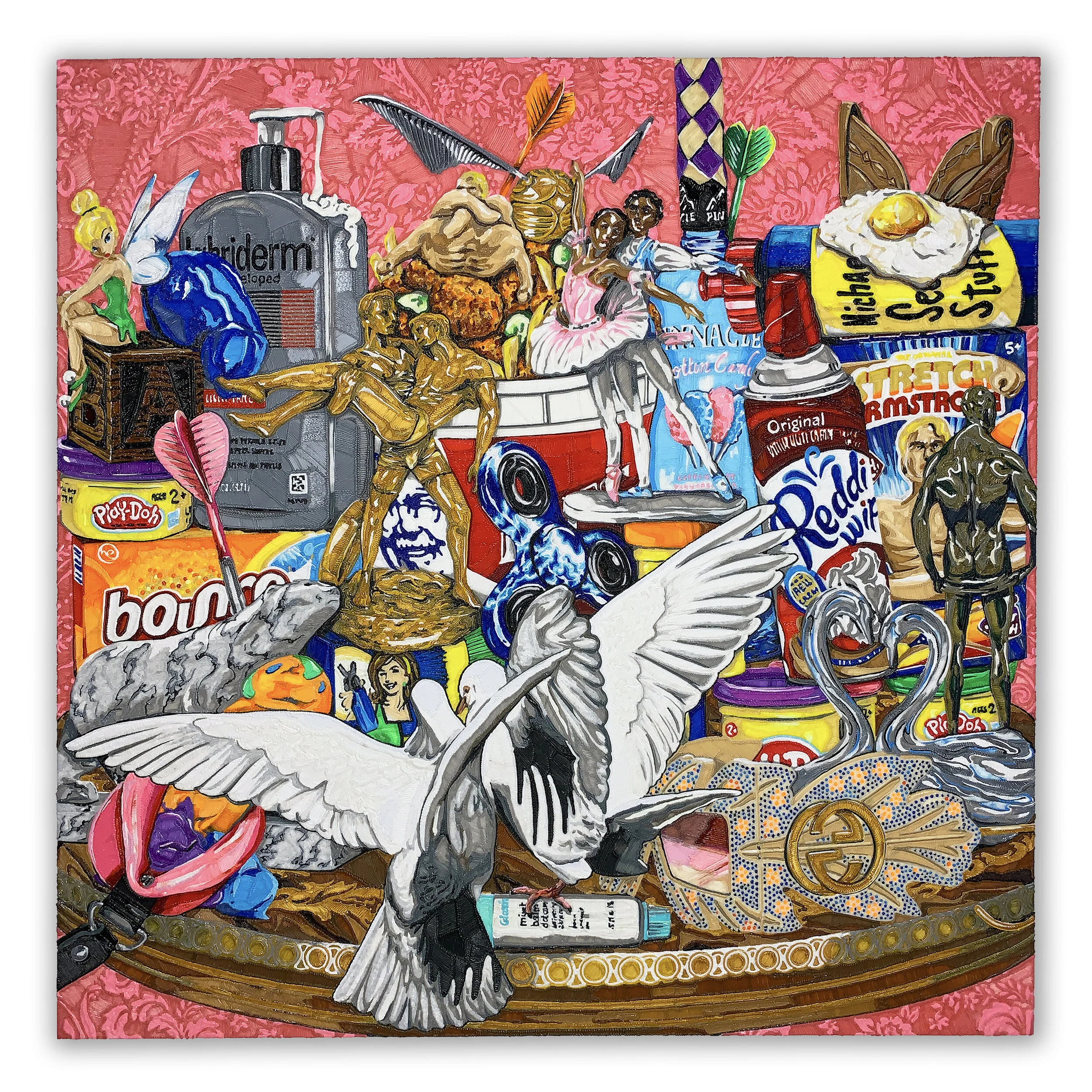  ROUGH HOUSE, 2019  36 x 36 inches, PLA on panel 