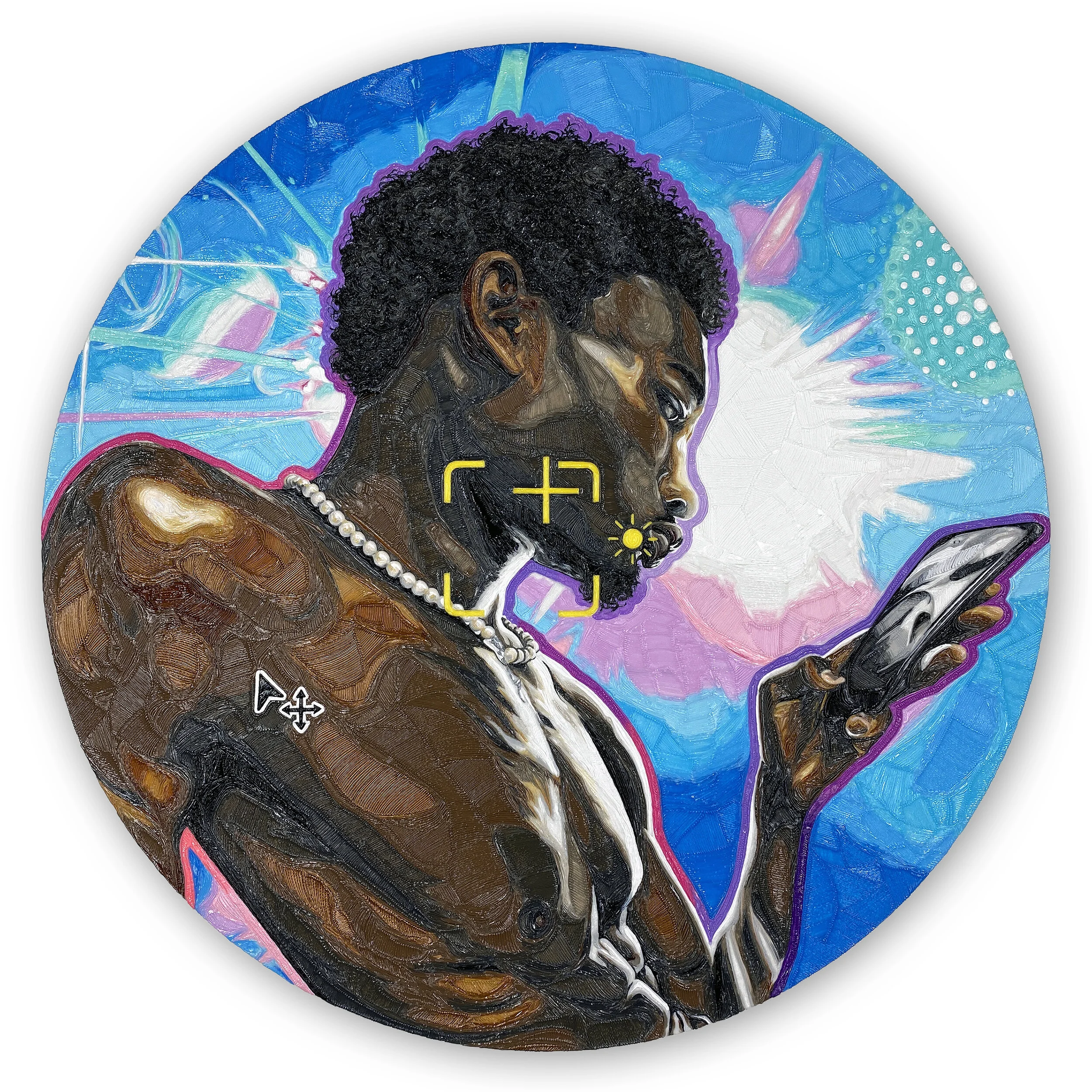  EXPOSURE CONTROL, 36 inches in diameter, PLA on panel, 2020 