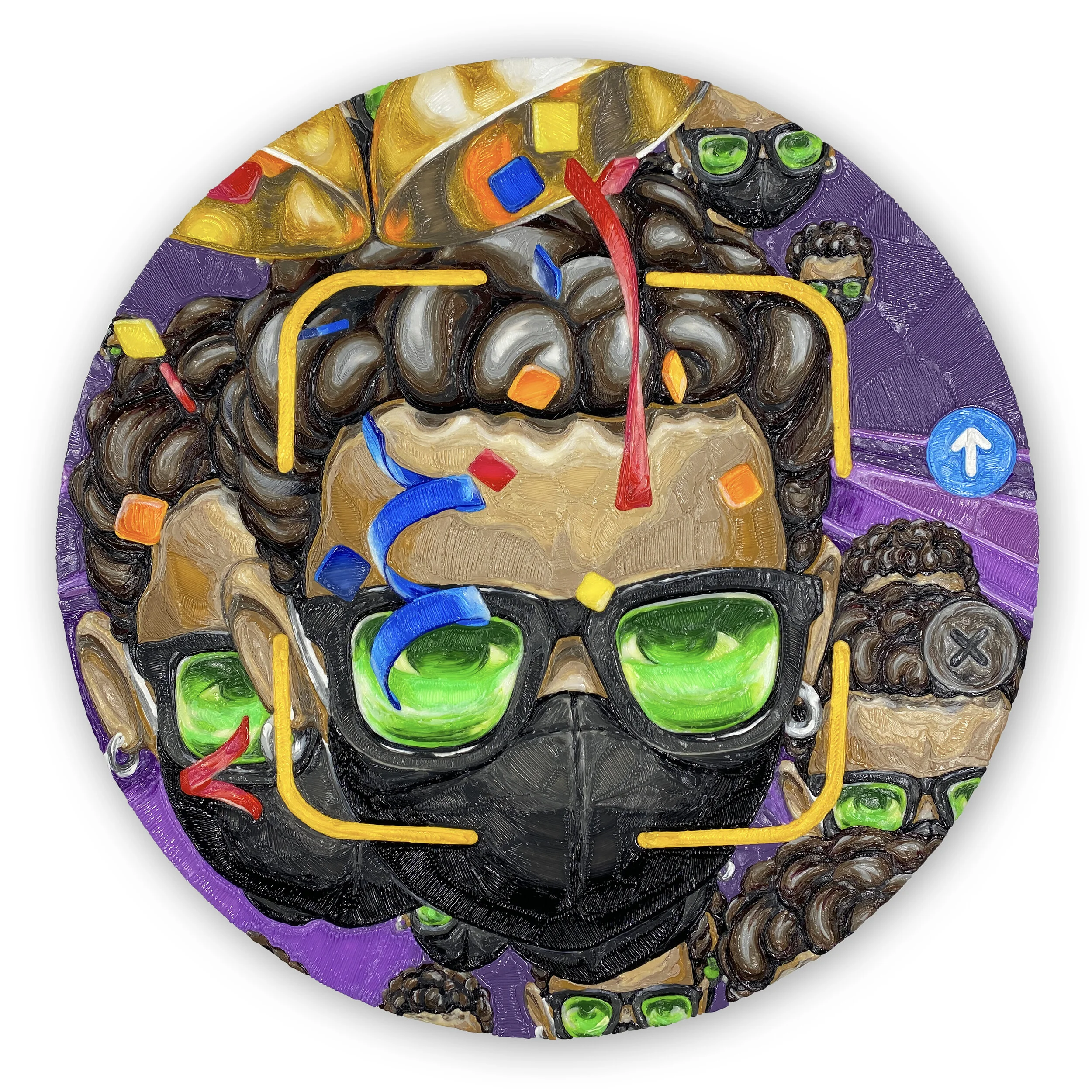  AVATAR, 2020  18 inches in diameter, PLA on panel 