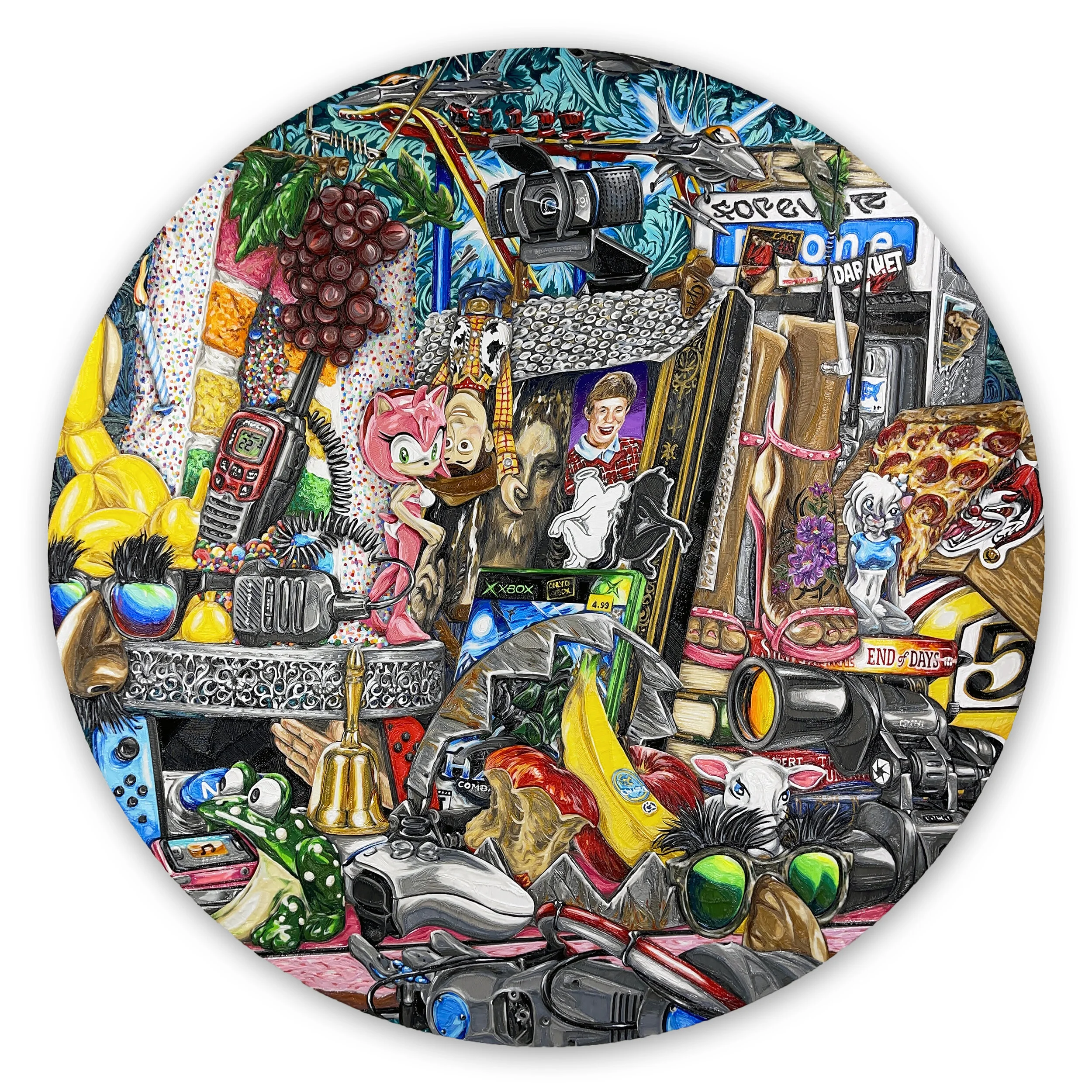  GUIDED ACCESS, 2021  48 inches in diameter, PLA on panel 