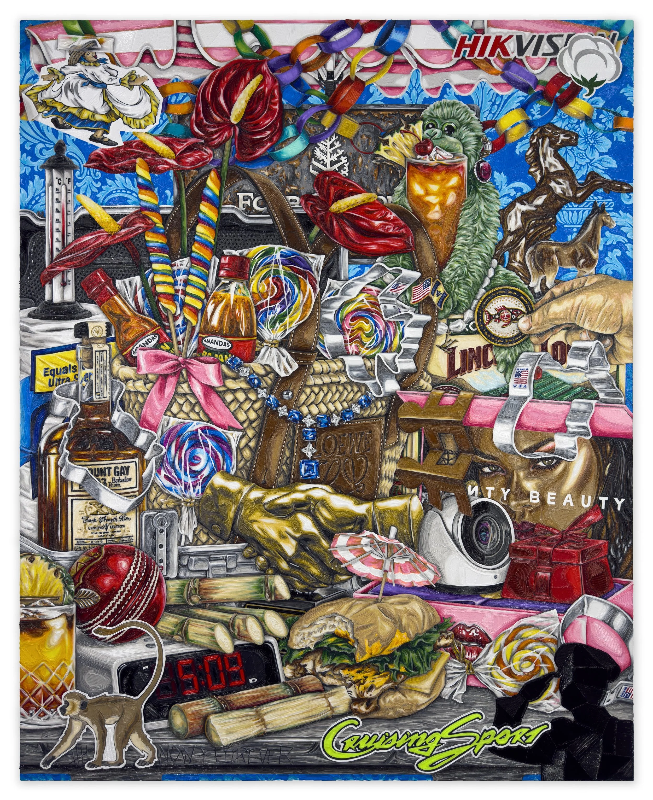  CORDIAL COMPLIANCE, 60 × 48 inches, PLA on panel, 2025 