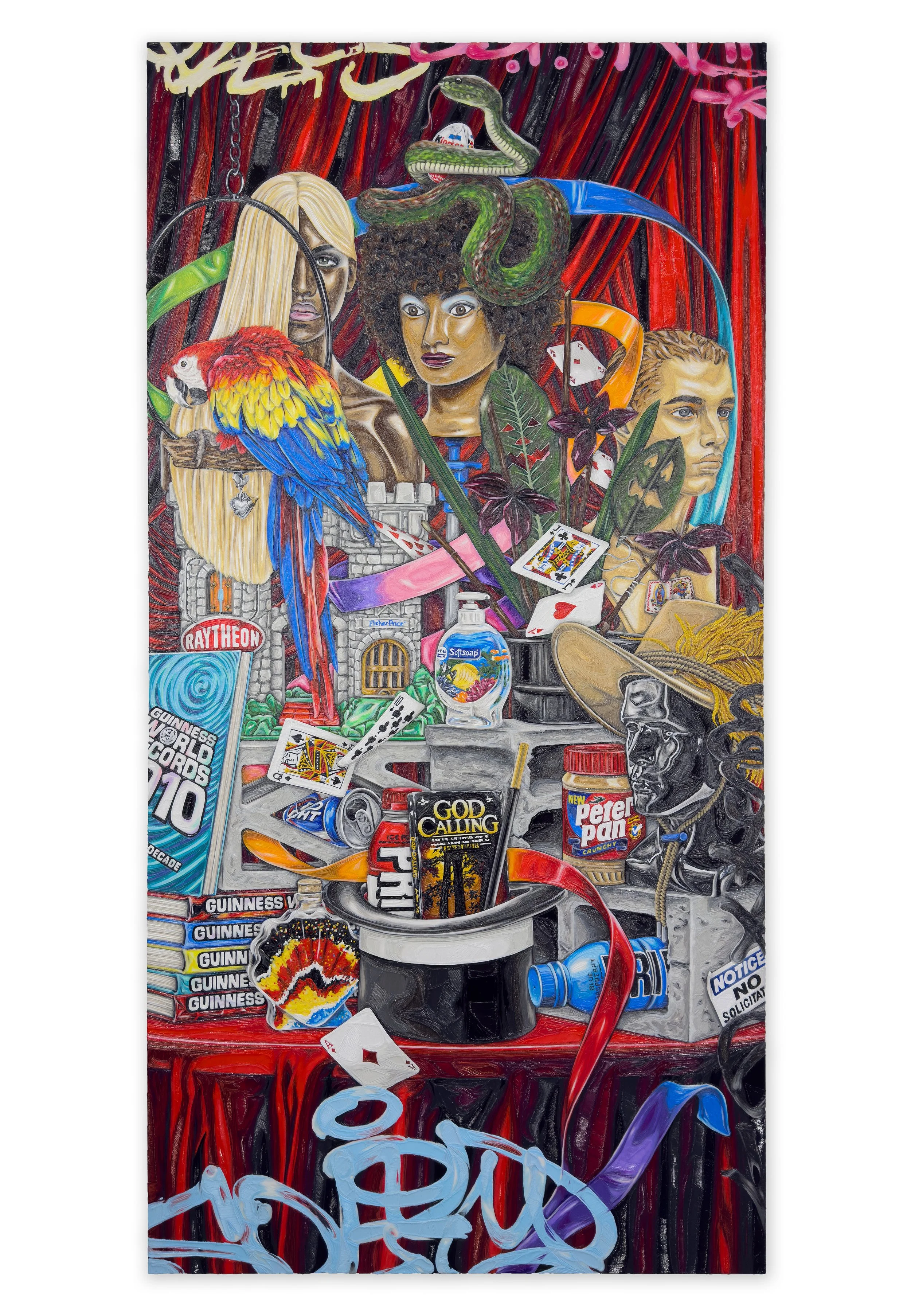  HAT-TRICK, 76 × 38 inches, PLA on panel, 2024 