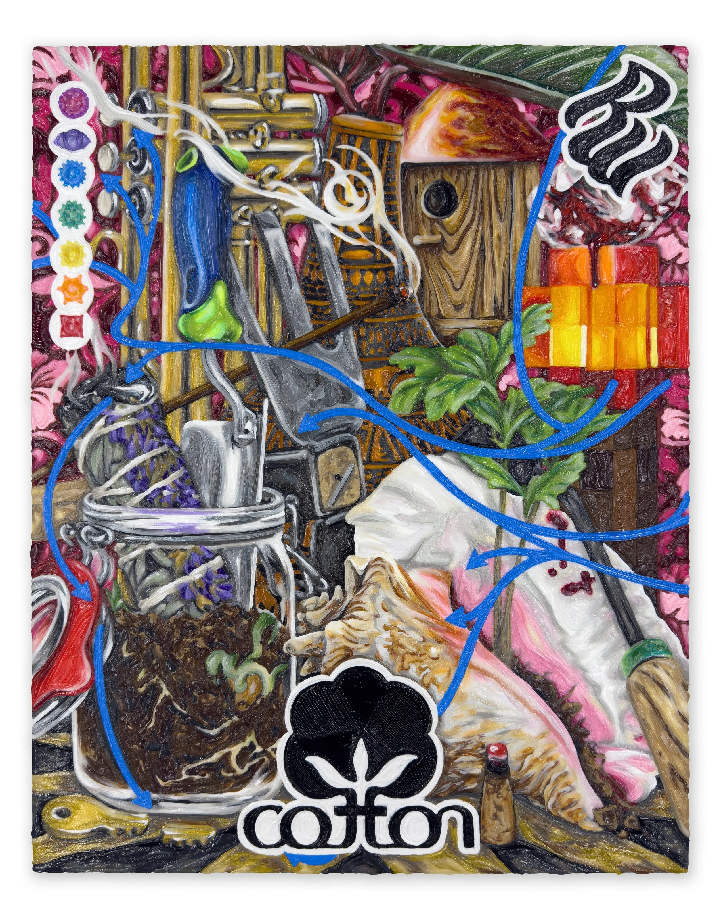  WADE IN THE WATER, 20 × 16 inches, PLA on panel, 2024 