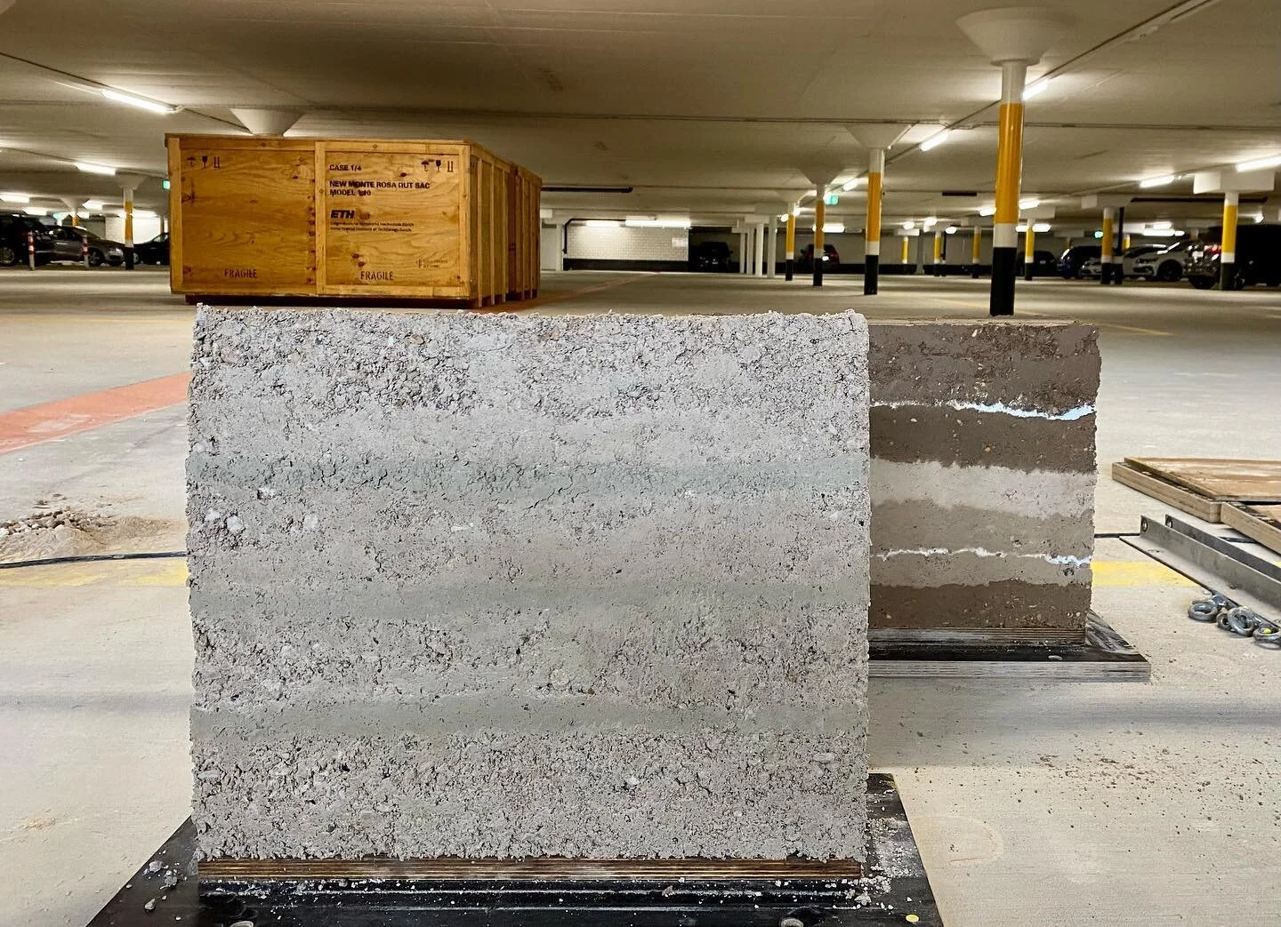 Rammed earth walls.
Such a beauty!