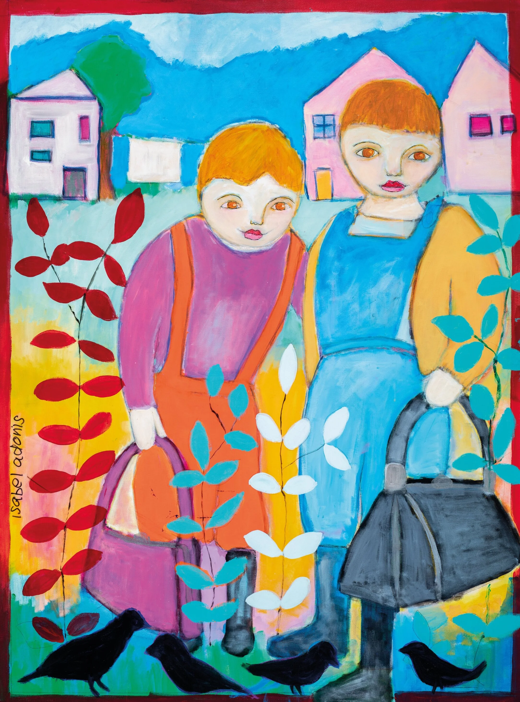 Two Boys With Handbags