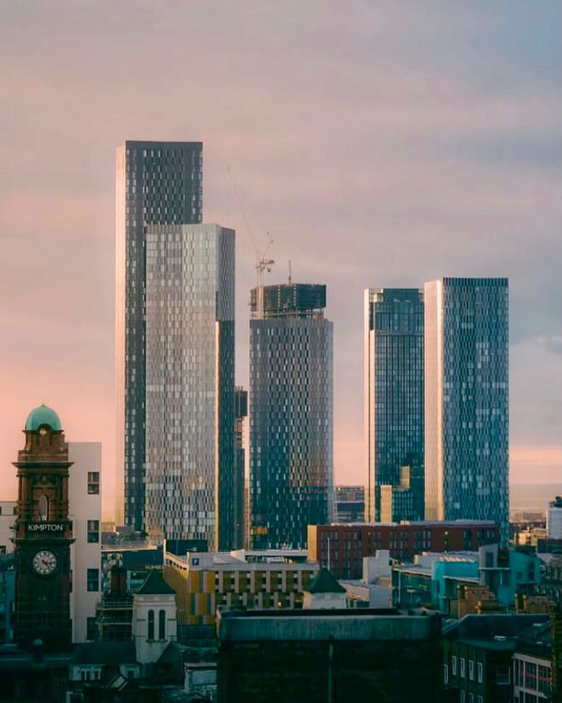 Two photographs of #manchester taken just five years apart by the brilliant @ennabartlett - we went to look at these towers (a 5-min #midlifecrisis fantasy about living in the city centre) and couldn&rsquo;t believe how loudly the buildings hummed, o