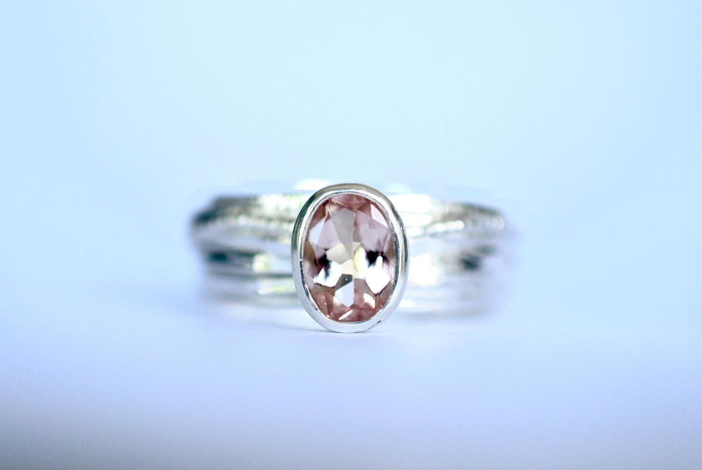 The summer holidays mean that jewellery making is very slow at the moment but I&rsquo;m managing to find some time to continue with orders. This morganite ring was finished recently. The soft pink is really one of my favourites! 
.
.
#pink #blush #st