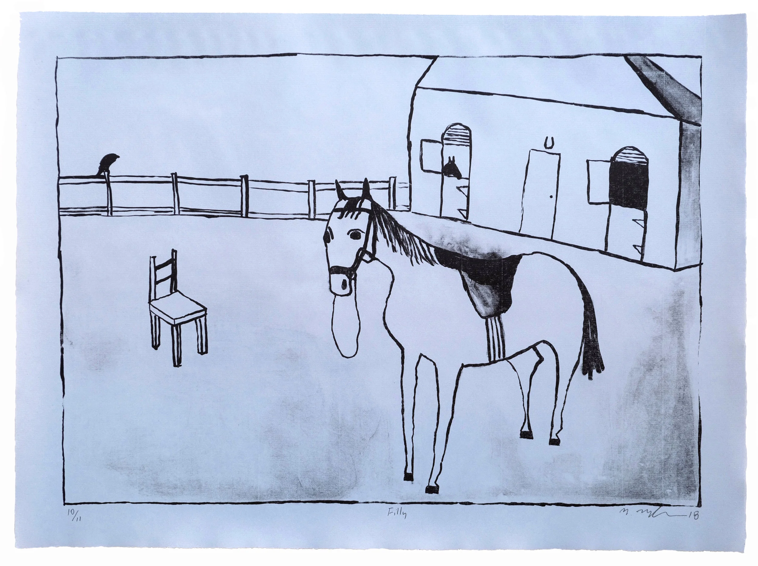 Noel McKenna Lithograph on Zerkall Blue Ingnes Edition of 11, 2018