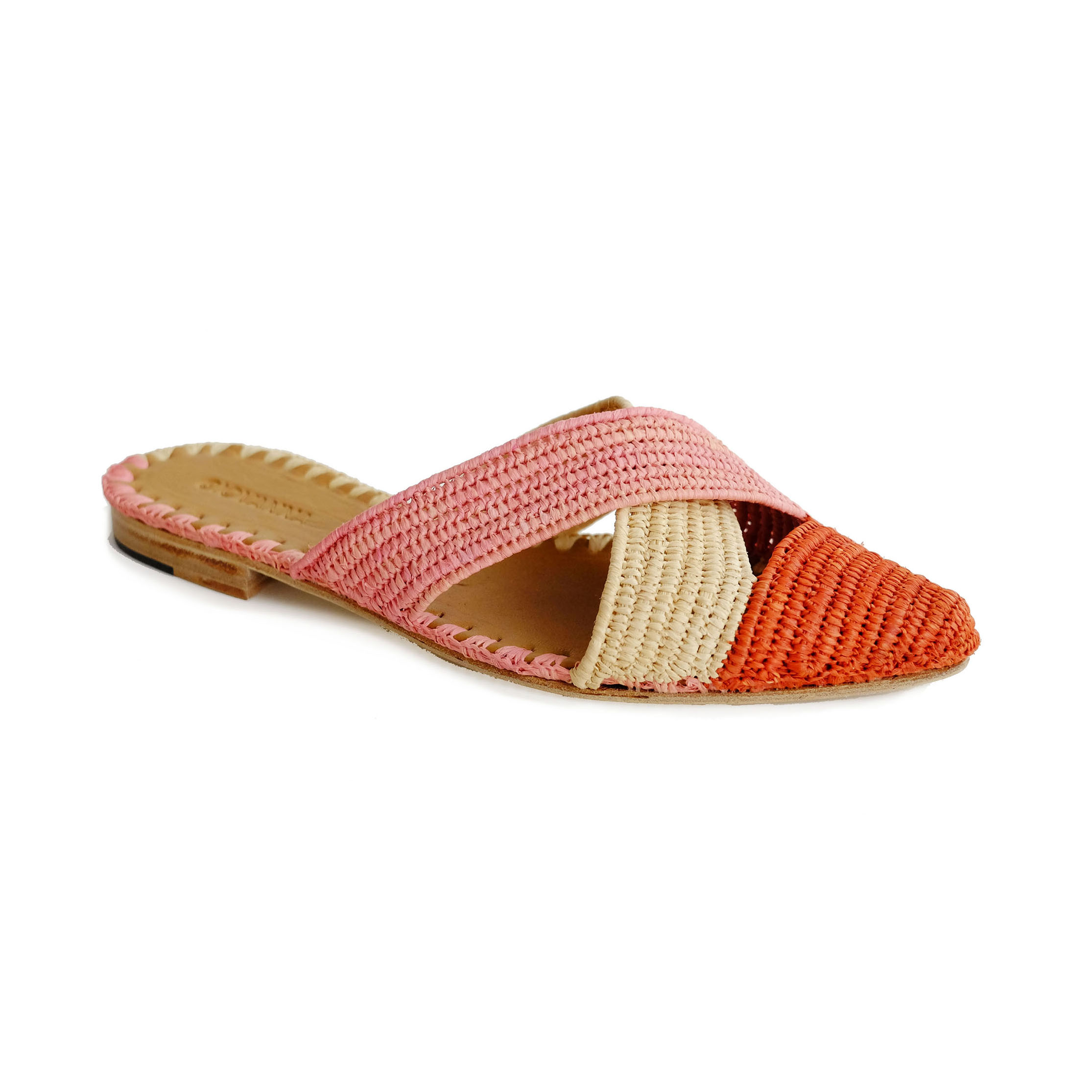 Venus Raffia Mule Rose — Giovanna