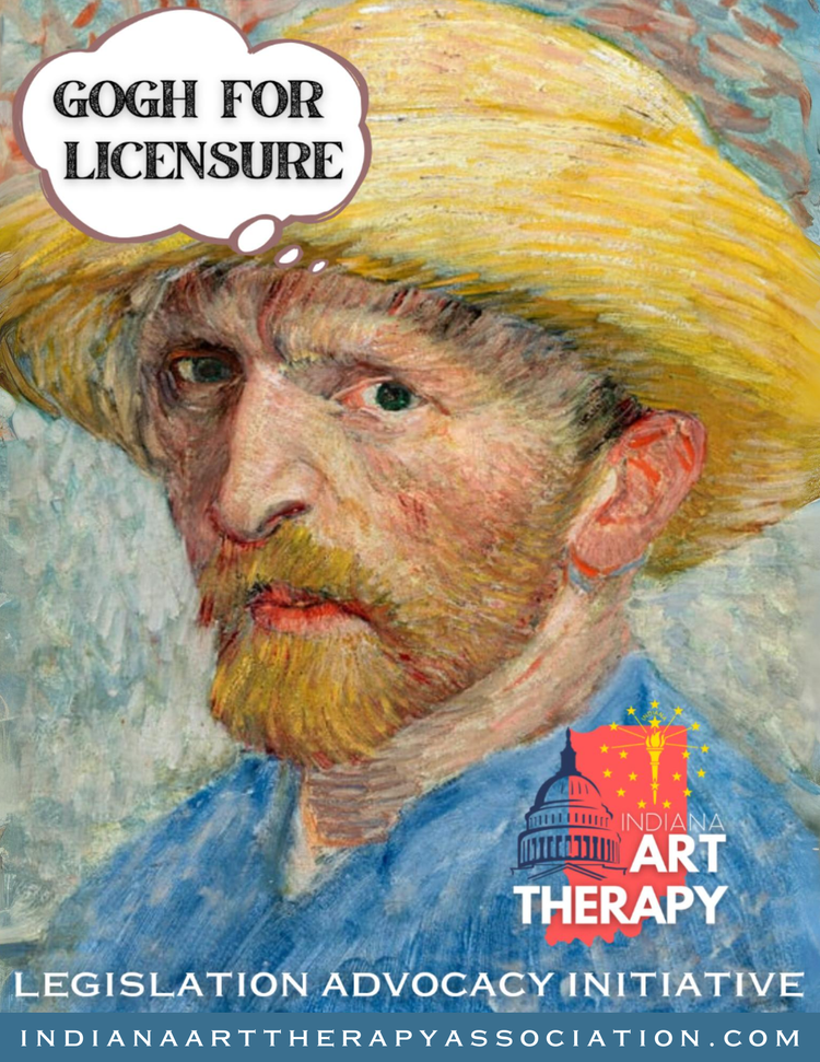 IndiATA Advocacy Toolkit cover: Van Gogh self-portrait with the caption Gogh for Licensure, Legislation Advocacy Initiative.