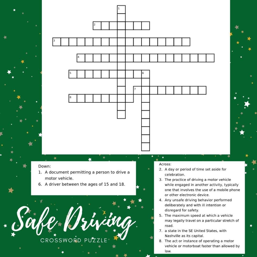 🎶 &ldquo;On the tenth day of CARESmas, we give to you, safe driving crossword, road safety tips, driving this or that, speeding consequences, CARESmas word search, tips for prevention, Emoji Pictionary, speeding facts, safe driving trivia, and aggre