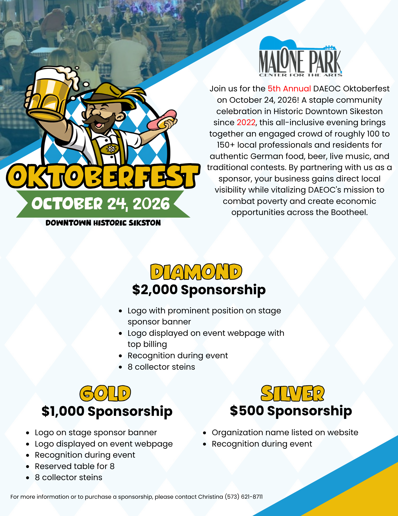 Sponsorship Opportunities prices and descriptions.