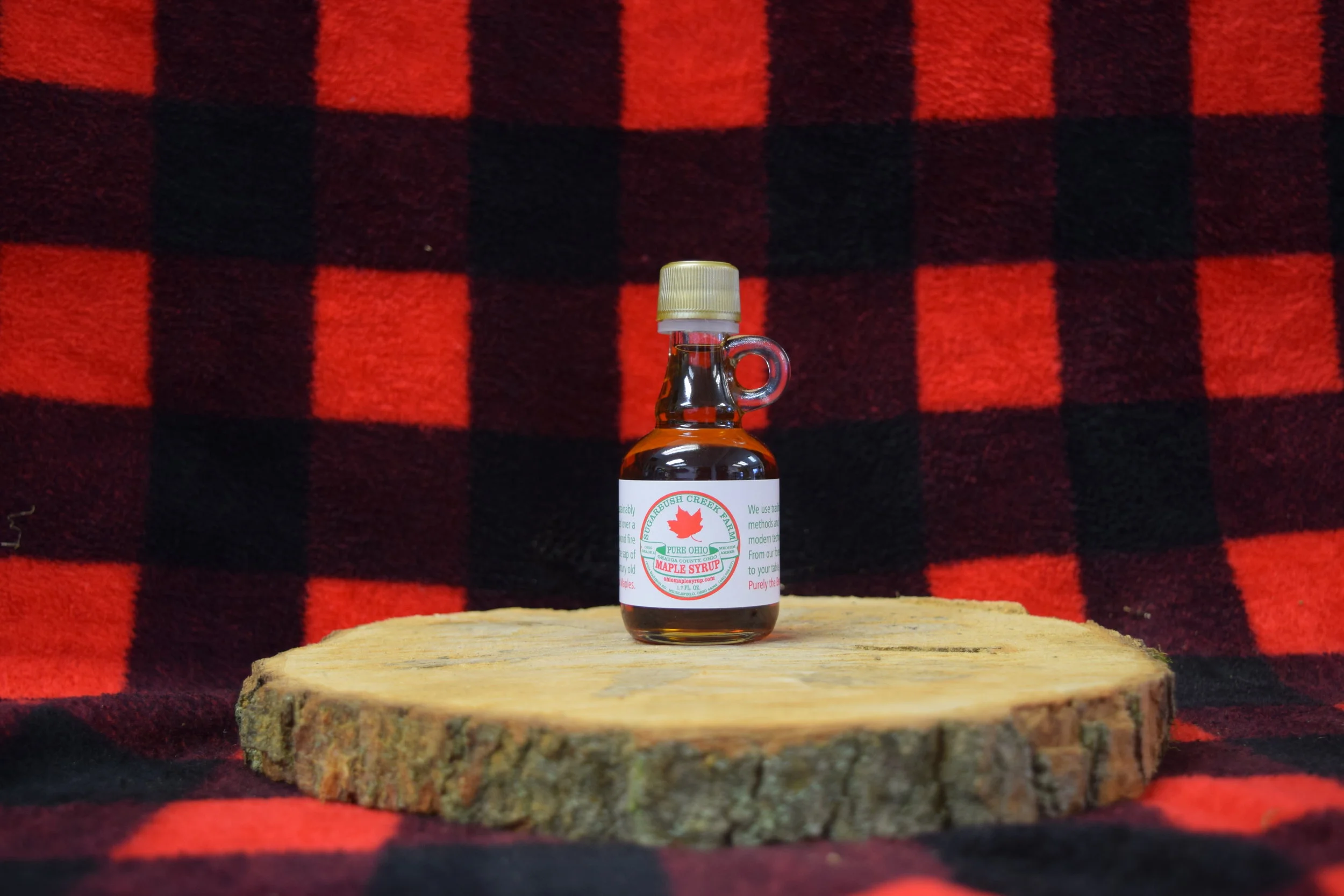 1.7oz glass maple syrup bottle local ohio family farm