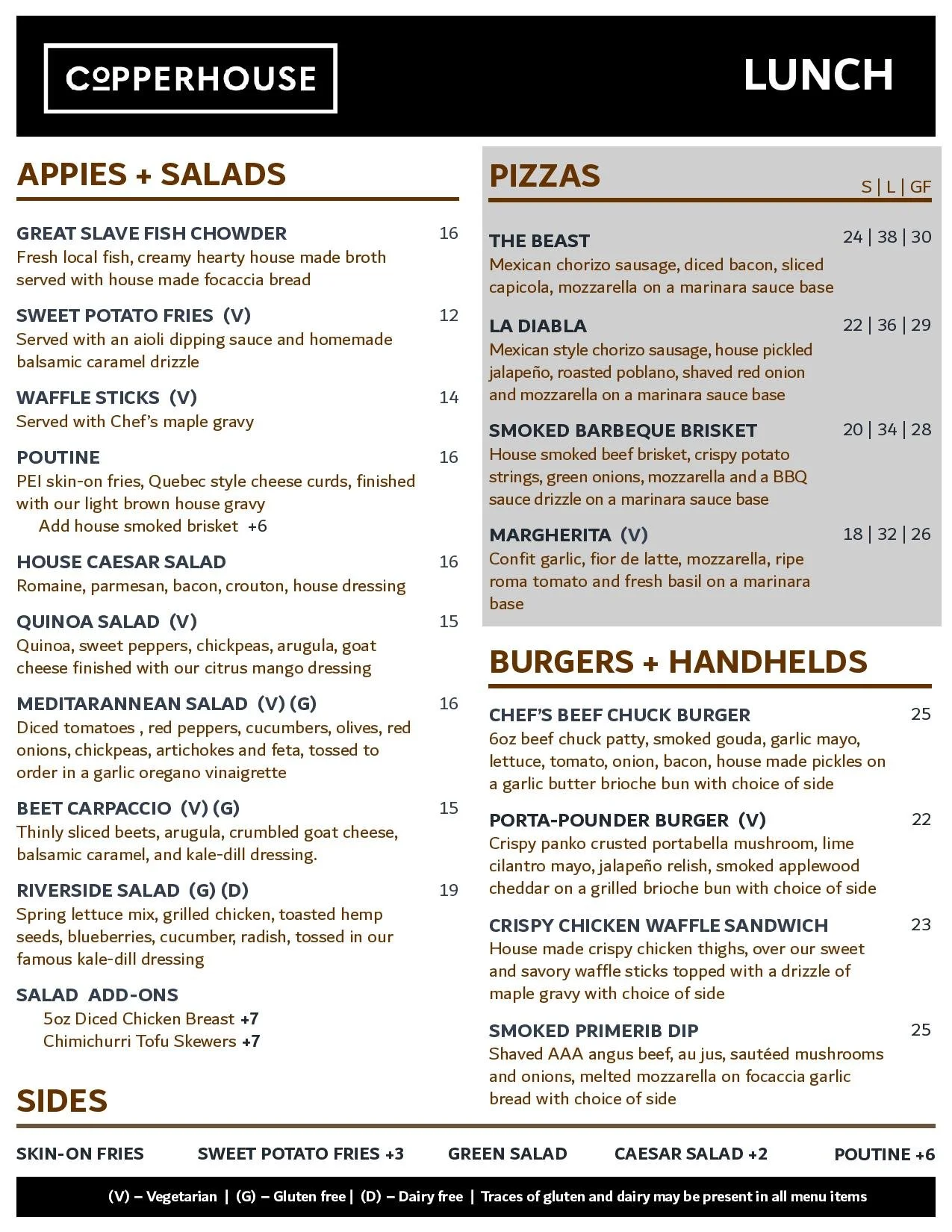 Lunch Menu — copperhouse.ca