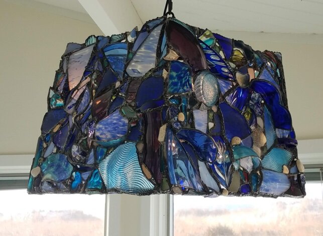 BARBARA'S PENDANT LIGHT ~ Repurposed glass