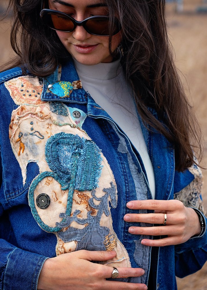 Close Detail Denim Coat