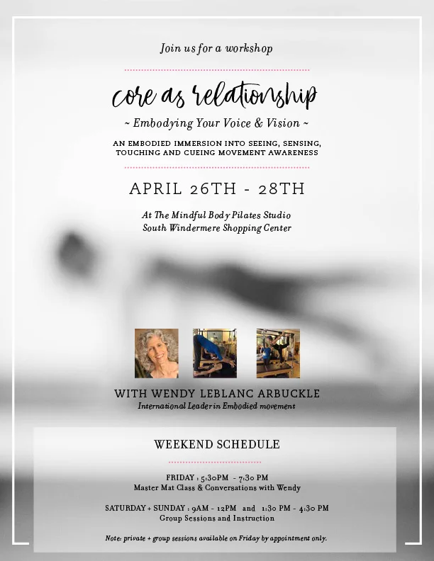 Core as Relationship... Embodying Your Voice &amp; Vision ~ An Embodied Immersion into Seeing, Sensing, Touching and Cueing Movement Awareness